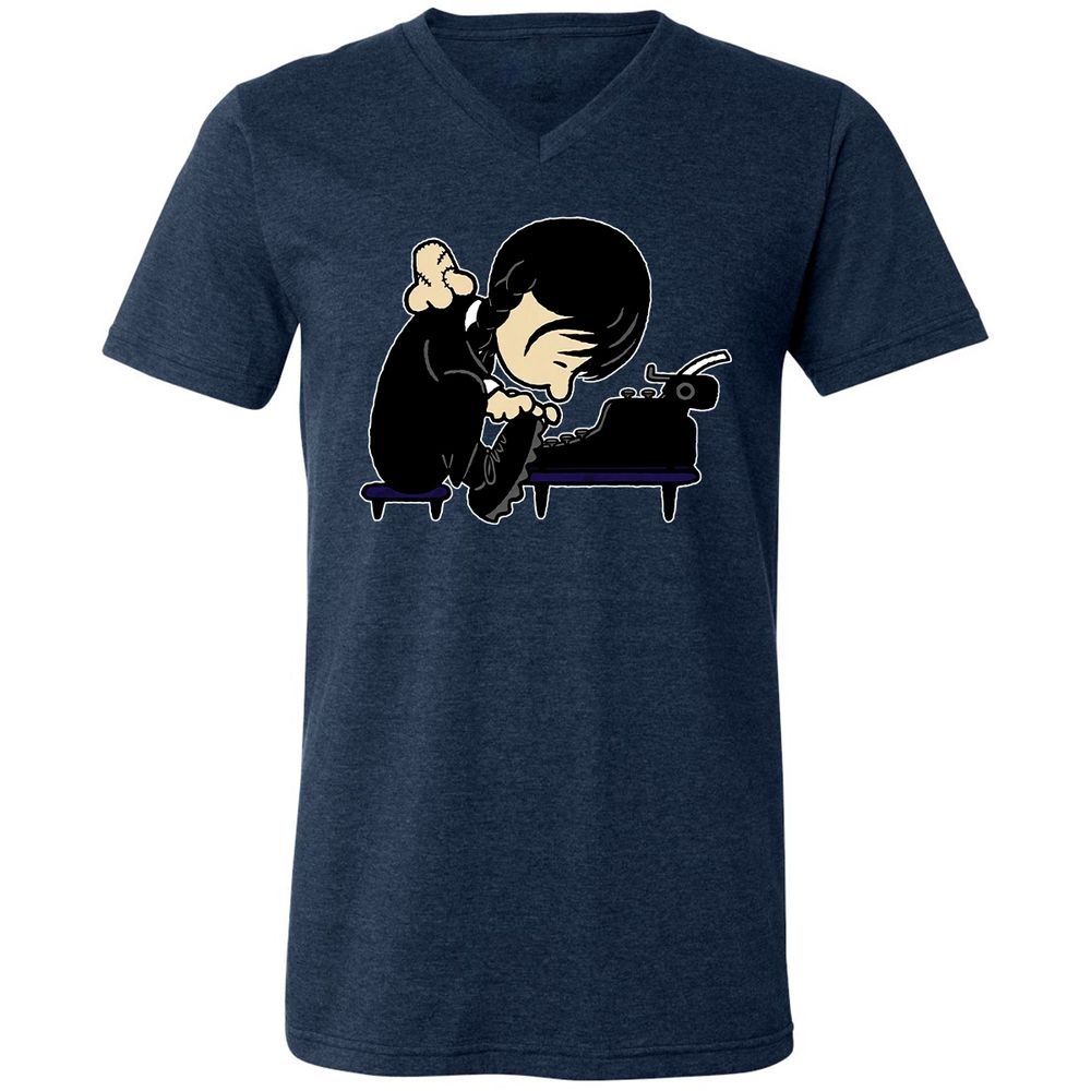 Unisex V-Neck T-Shirt - XN2BHXFV - Heather Navy - 15