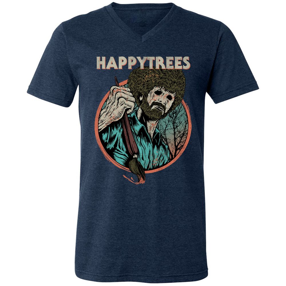 Unisex V-Neck T-Shirt - 8T4WKMW5 - Heather Navy - 15