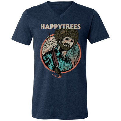 Unisex V-Neck T-Shirt - 8T4WKMW5 - Heather Navy - 15