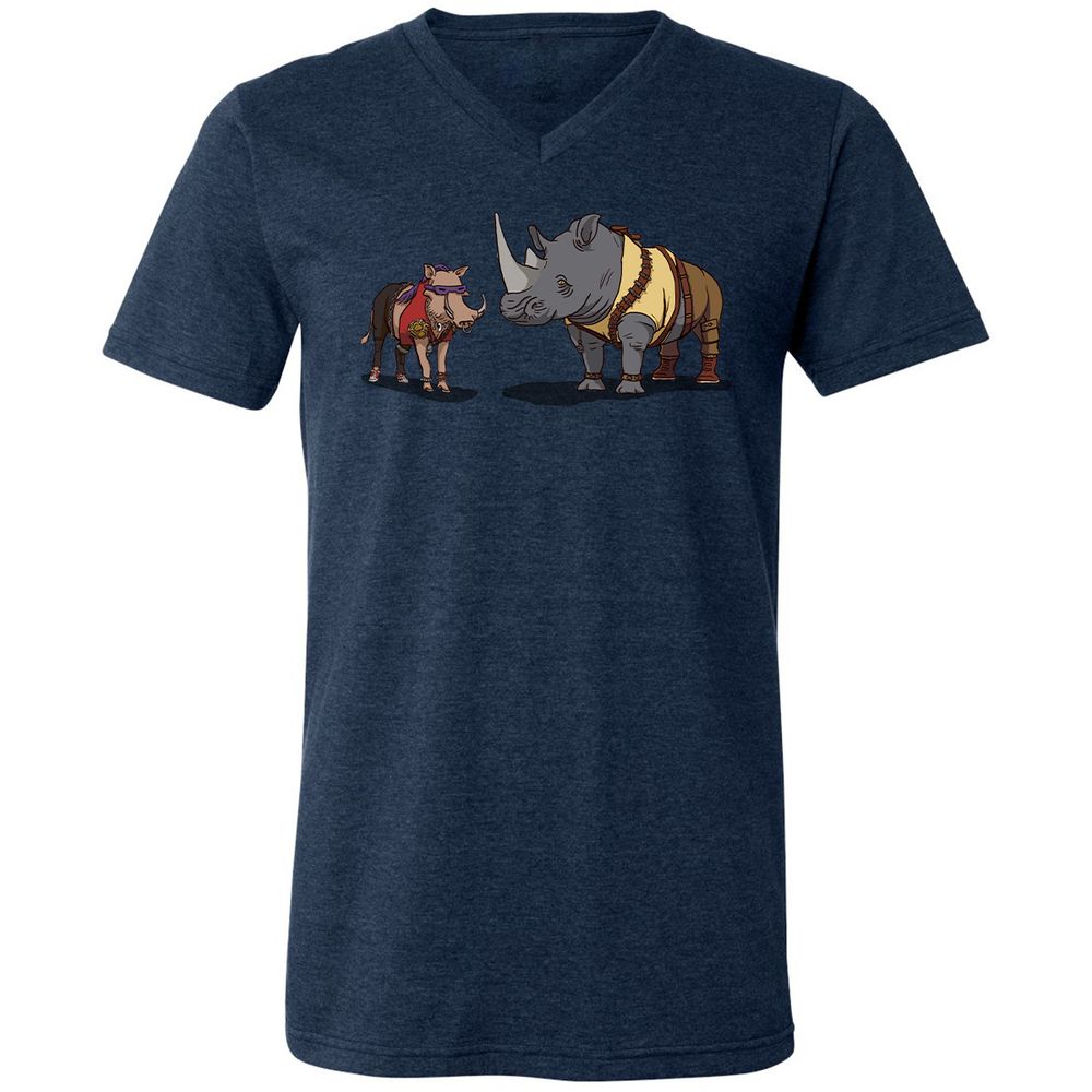 Unisex V-Neck T-Shirt - ZMWGJ2S7 - Heather Navy - 15