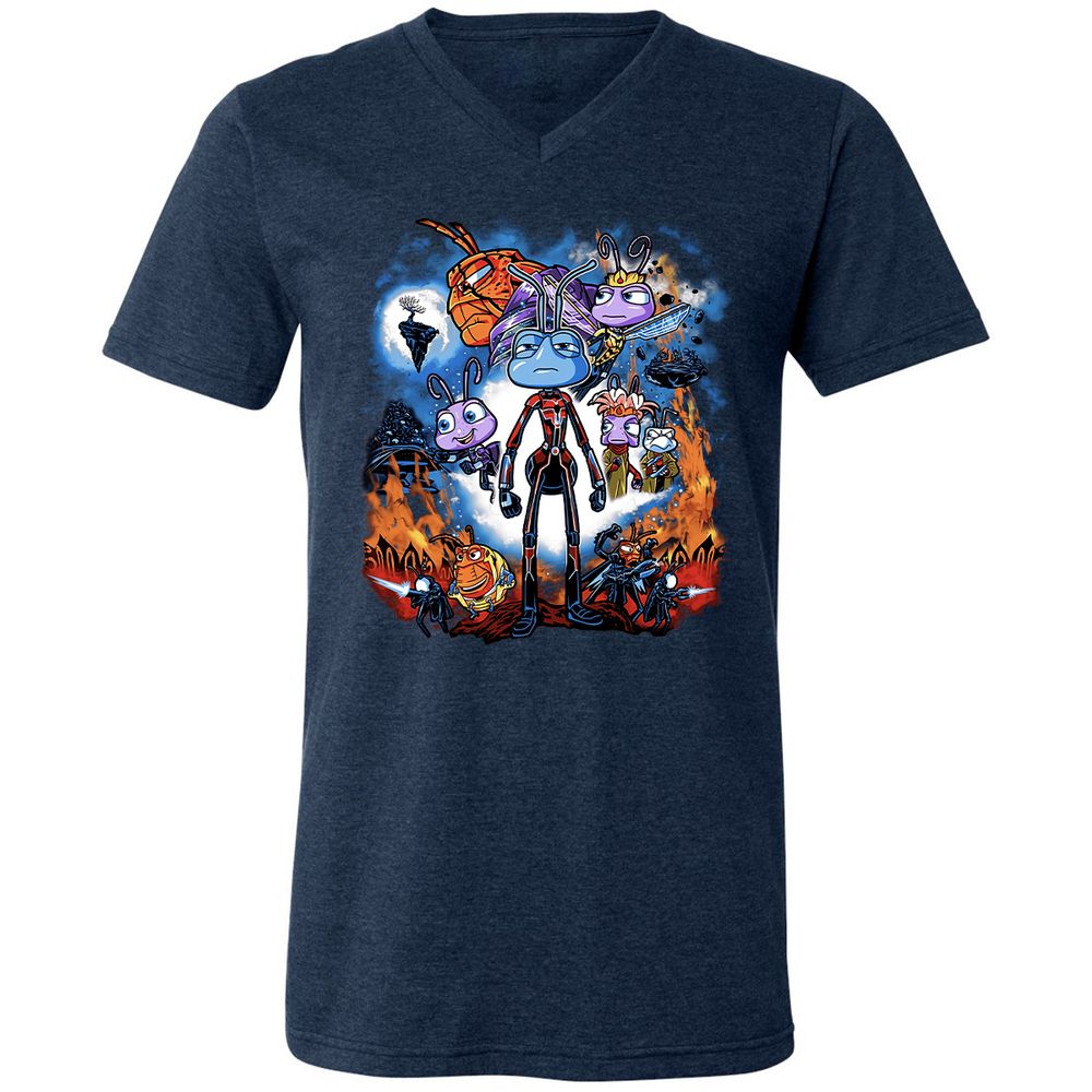 Unisex V-Neck T-Shirt - 5S83YZV3 - Heather Navy - 15