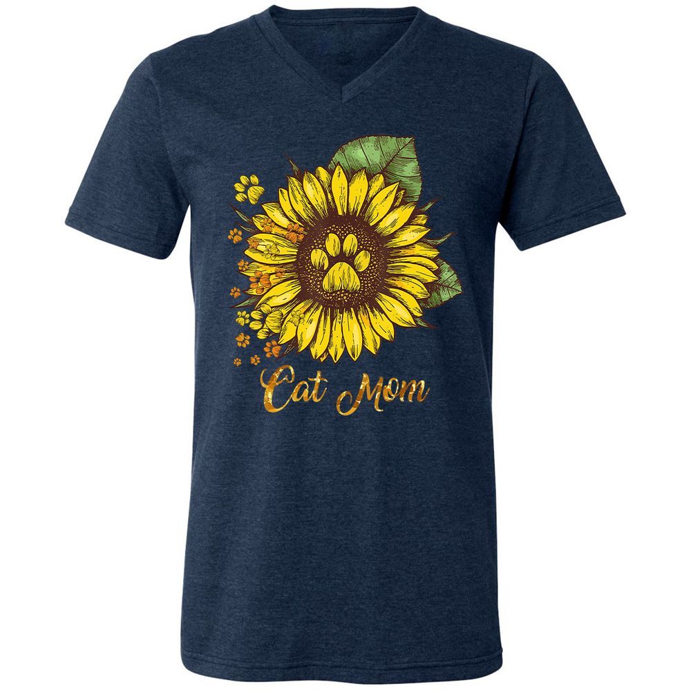 Unisex V-Neck T-Shirt - UUFEKDES - Heather Navy - 15