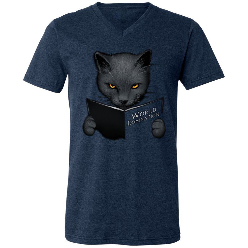 Unisex V-Neck T-Shirt - 19BJUZDP - Heather Navy - 15