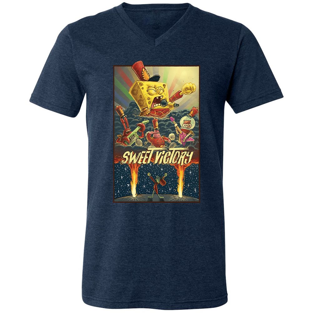 Unisex V-Neck T-Shirt - 7EN55EWS - Heather Navy - 15