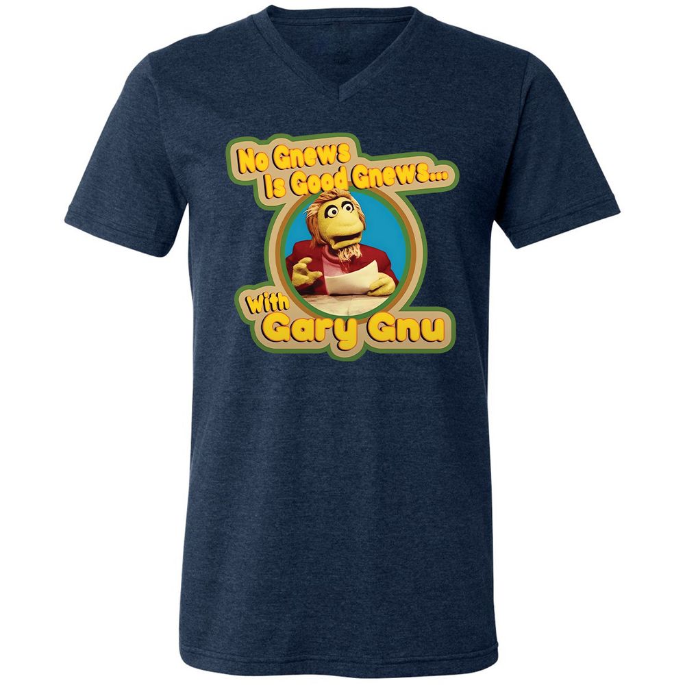 Unisex V-Neck T-Shirt - VKD1EPHQ - Heather Navy - 15