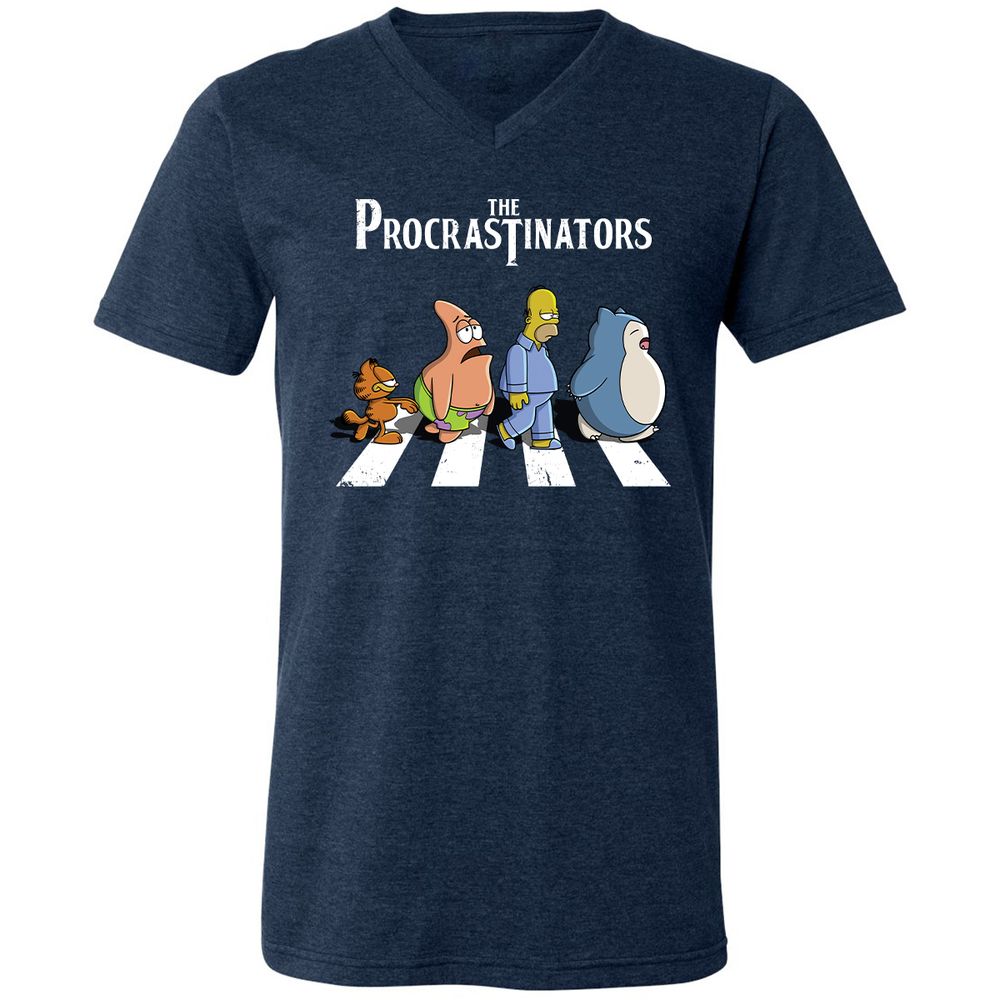 Unisex V-Neck T-Shirt - VEBKHS8K - Heather Navy - 15