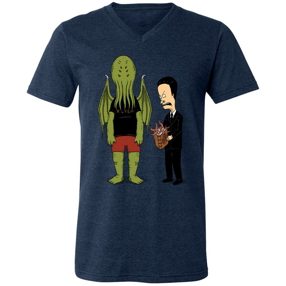 Unisex V-Neck T-Shirt - JPJ7JK7Z - Heather Navy - 15