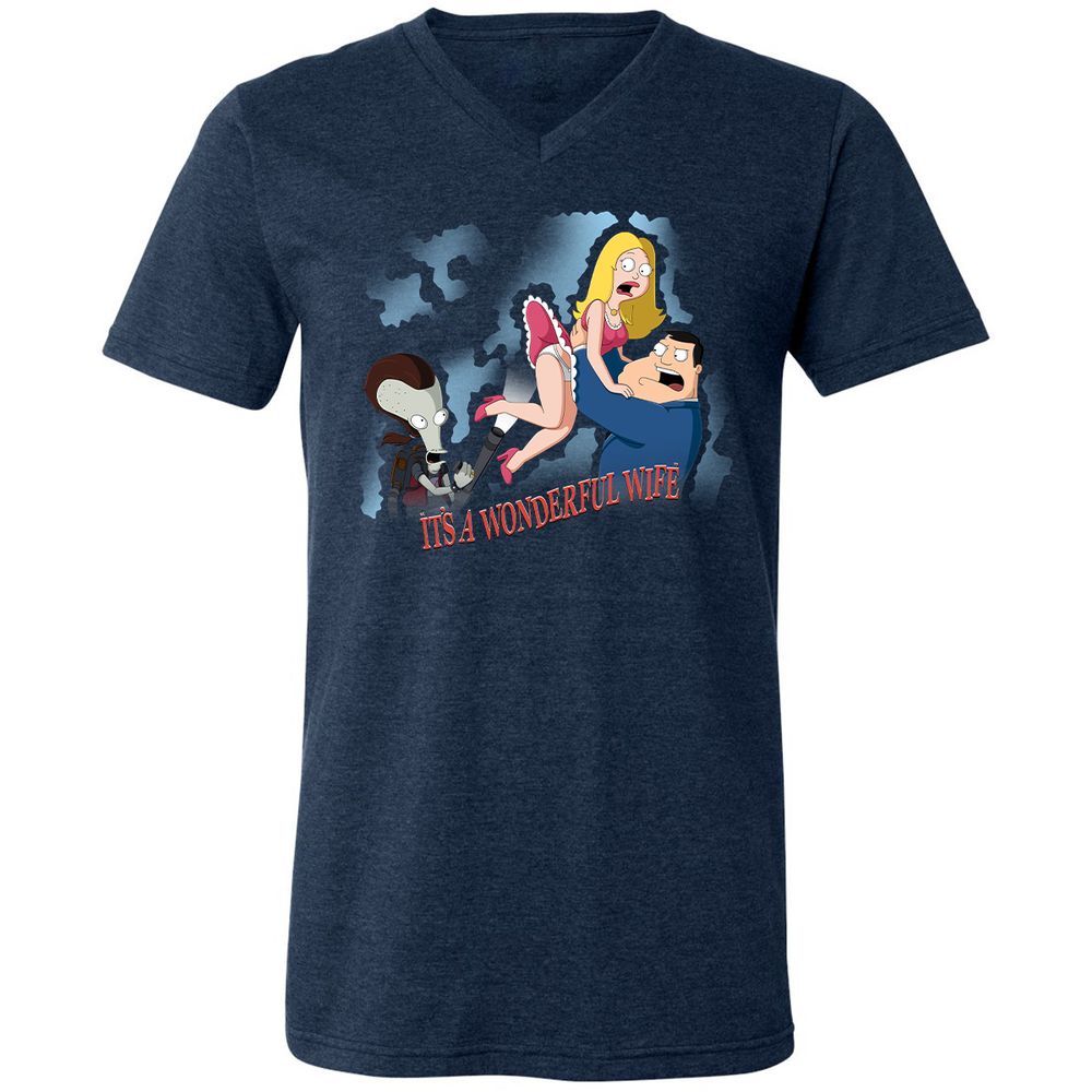Unisex V-Neck T-Shirt - SVUM5427 - Heather Navy - 15