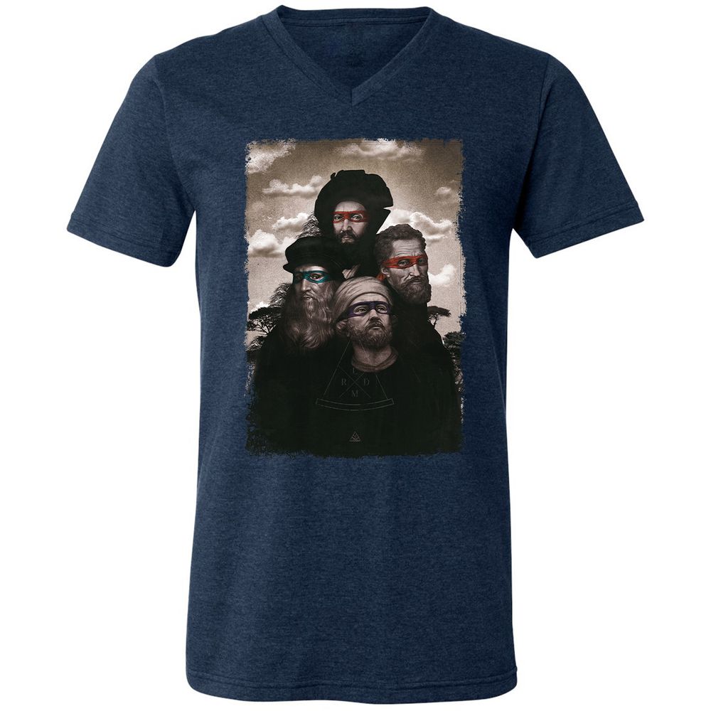 Unisex V-Neck T-Shirt - 7XZE5FG3 - Heather Navy - 15