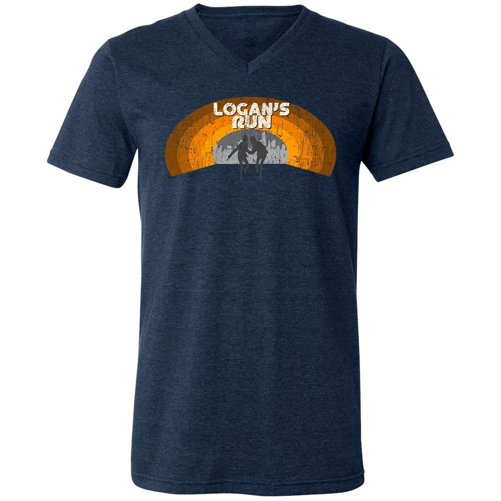 Unisex V-Neck T-Shirt - MQ82TNHB - Heather Navy - 15