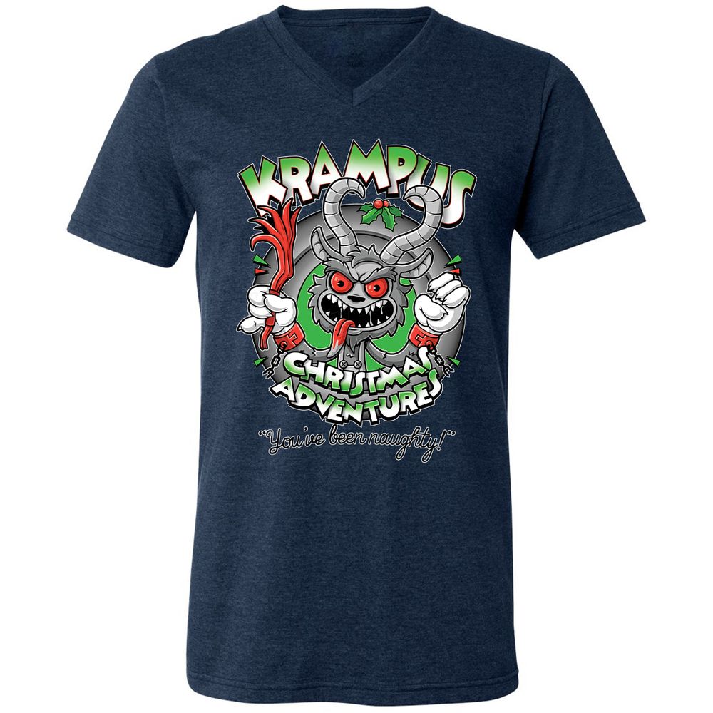 Unisex V-Neck T-Shirt - TTQQH2DU - Heather Navy - 15
