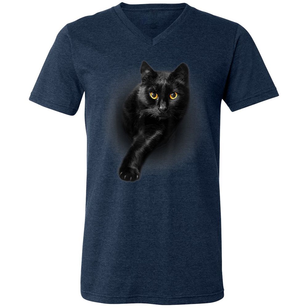 Unisex V-Neck T-Shirt - ZDC7R5Z2 - Heather Navy - 15