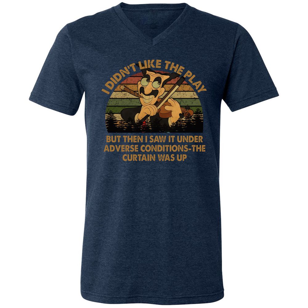 Unisex V-Neck T-Shirt - 22PB9HLL - Heather Navy - 15