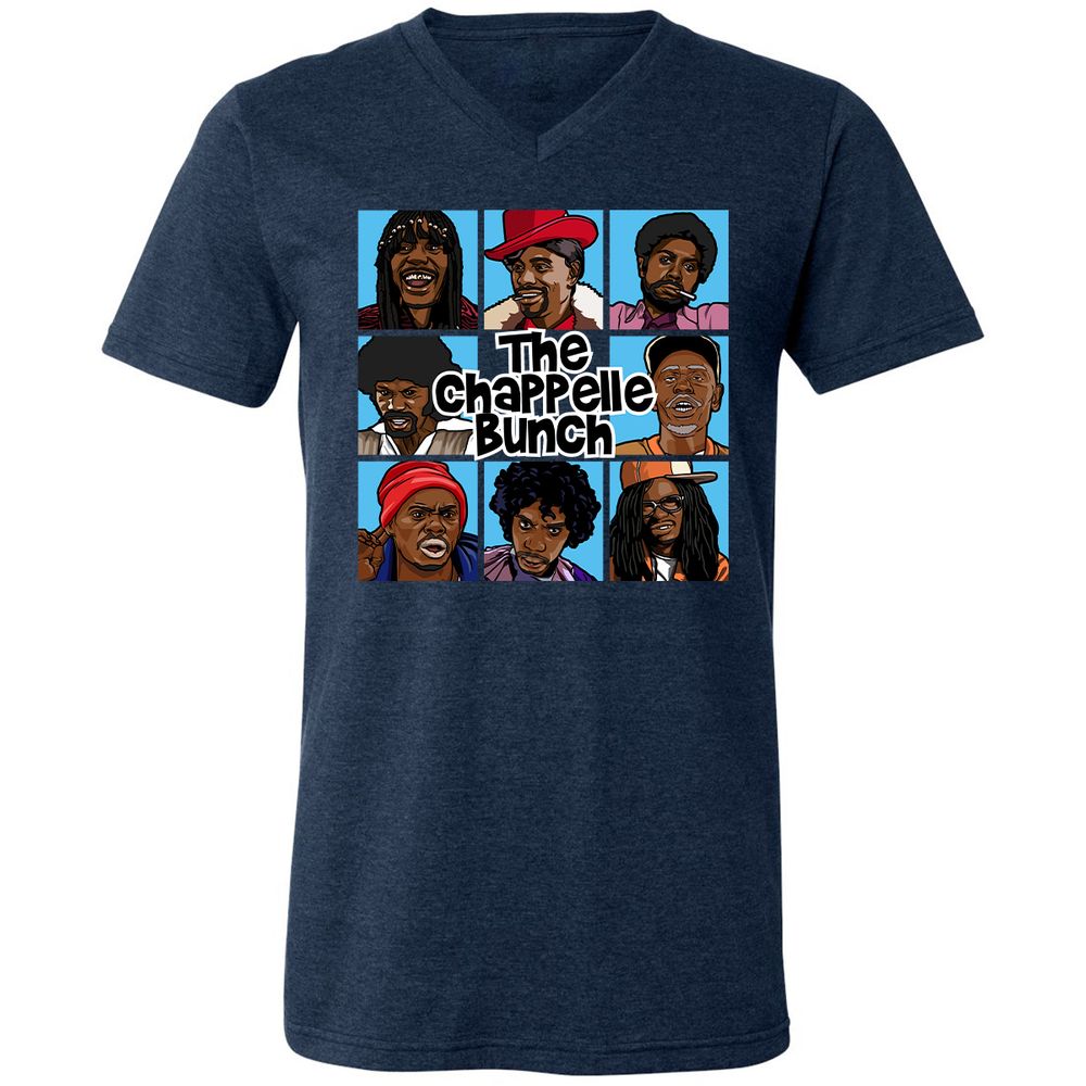 Unisex V-Neck T-Shirt - 6QZRCDC9 - Heather Navy - 15