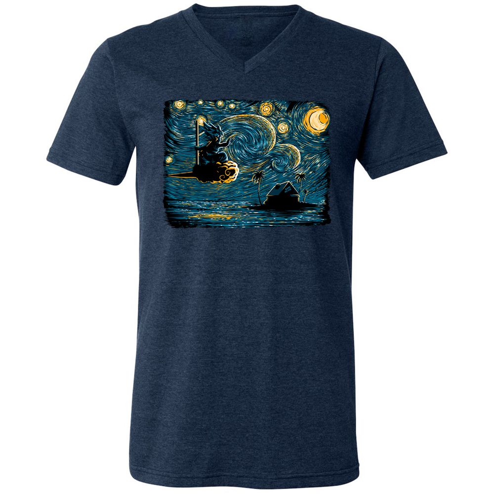 Unisex V-Neck T-Shirt - GSEEQPRU - Heather Navy - 15