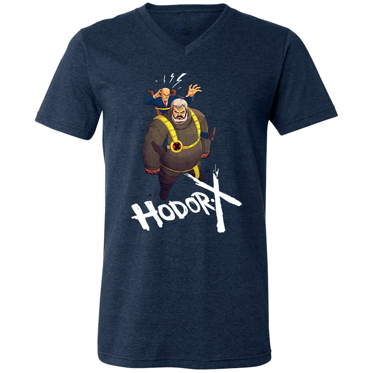 Unisex V-Neck T-Shirt - PQQHWXBV - Heather Navy - 15