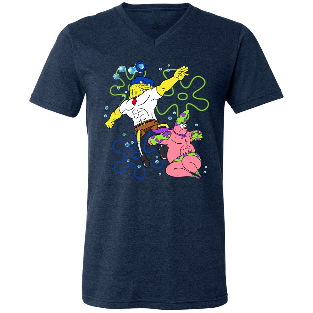 Unisex V-Neck T-Shirt - 8RRK6HKW - Heather Navy - 15