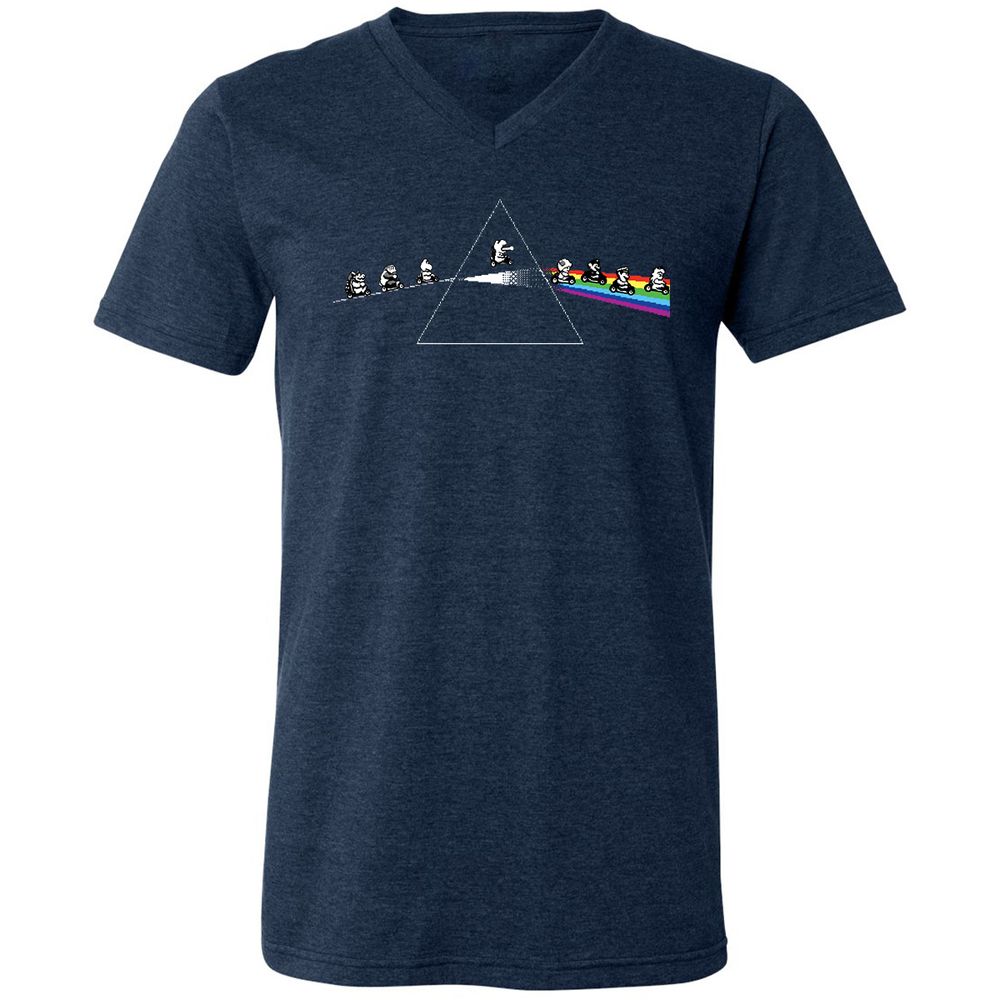 Unisex V-Neck T-Shirt - 6E3X2CED - Heather Navy - 15