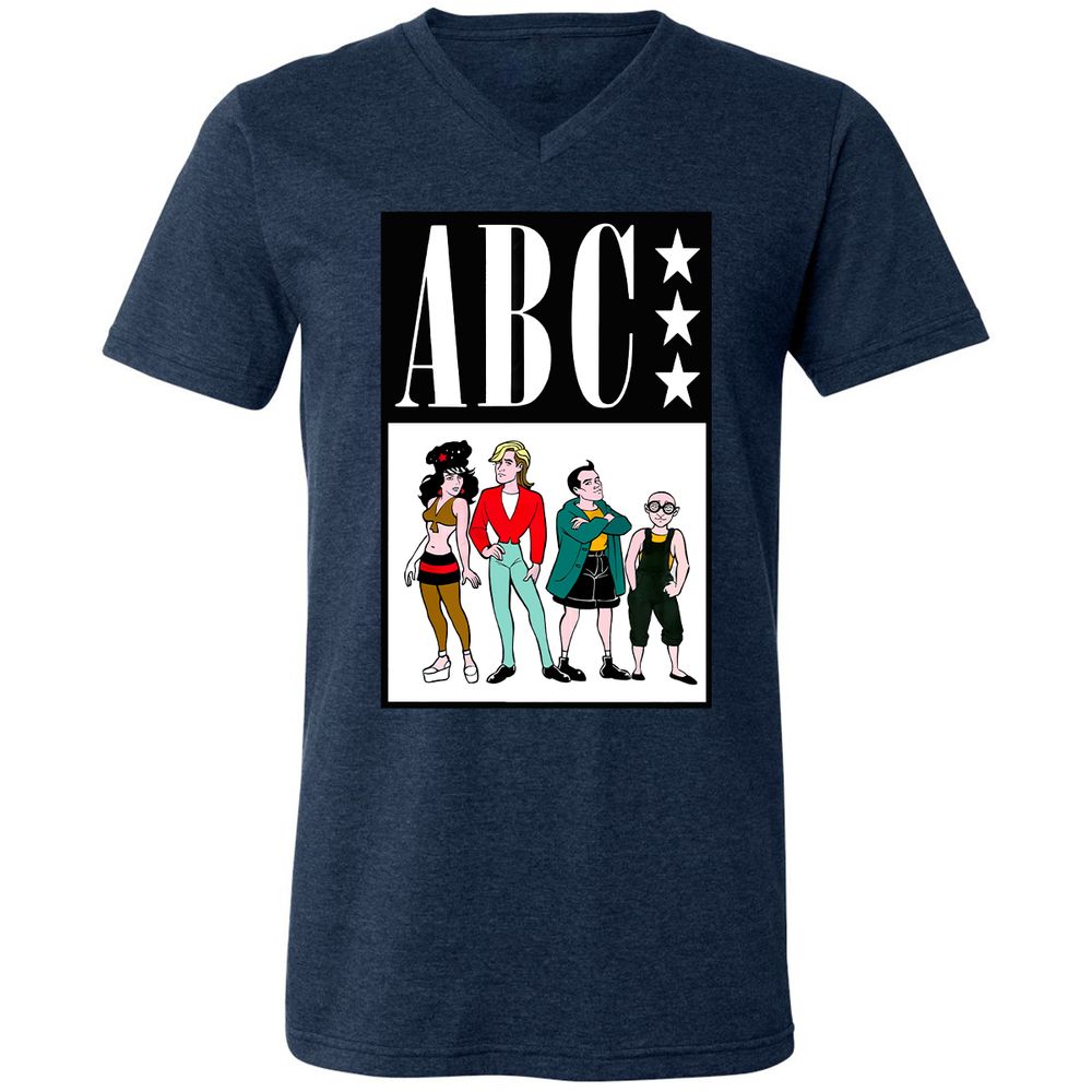 Unisex V-Neck T-Shirt - Q5R63BBW - Heather Navy - 15