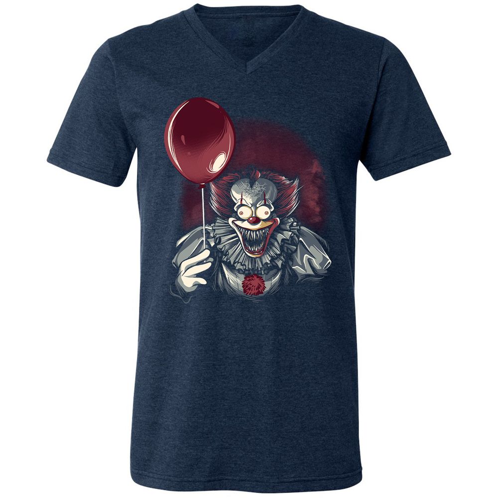 Unisex V-Neck T-Shirt - WVKPBBPE - Heather Navy - 15