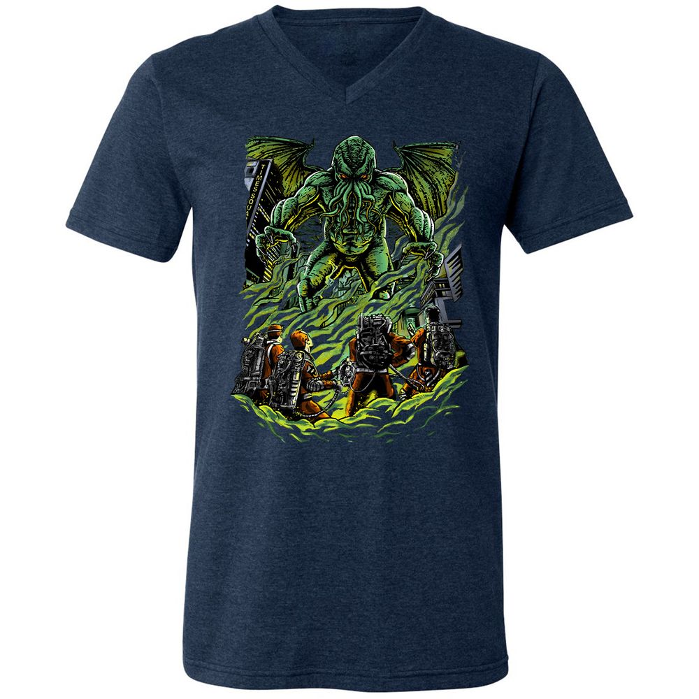 Unisex V-Neck T-Shirt - U43HSAM4 - Heather Navy - 15