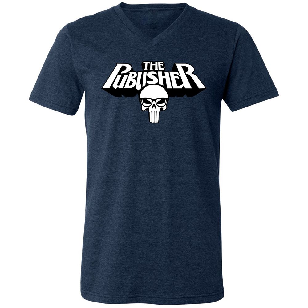 Unisex V-Neck T-Shirt - X8WSQTFE - Heather Navy - 15