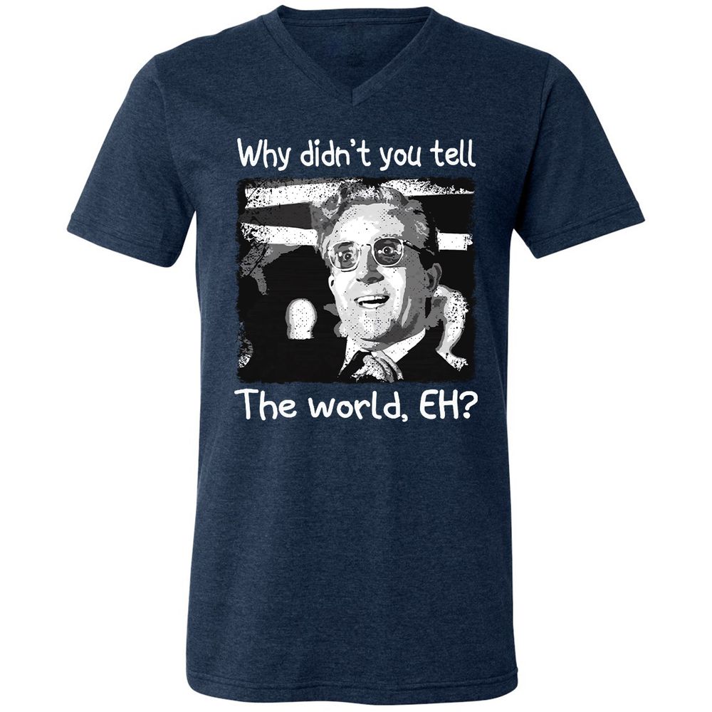 Unisex V-Neck T-Shirt - AKYPZNKR - Heather Navy - 15