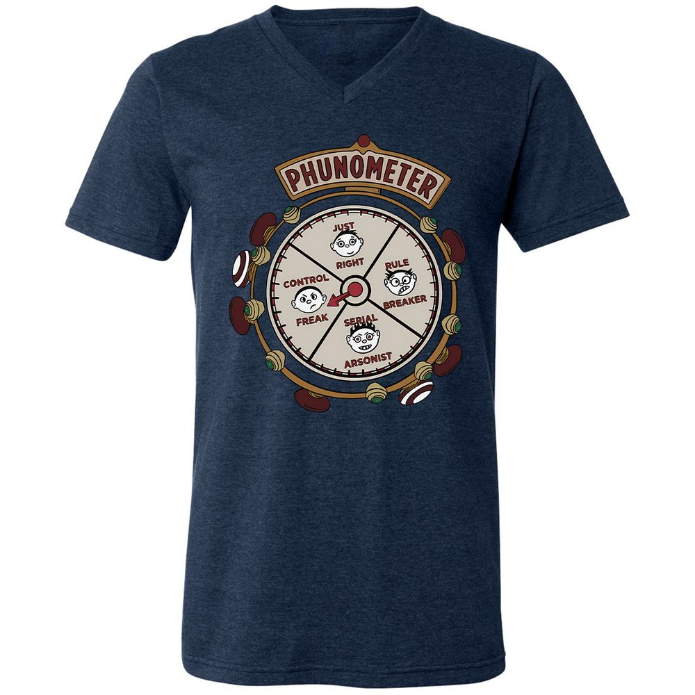 Unisex V-Neck T-Shirt - Q6VCS1Z4 - Heather Navy - 15
