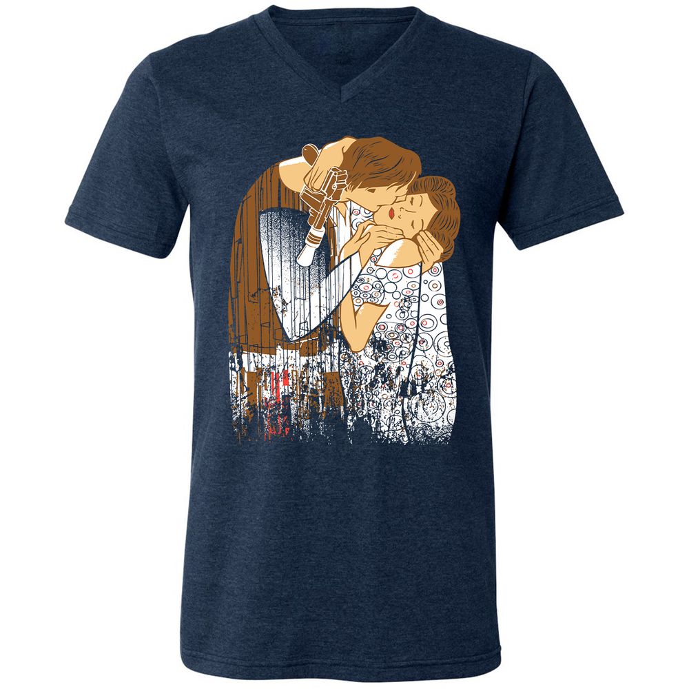 Unisex V-Neck T-Shirt - TCDCDGS8 - Heather Navy - 15