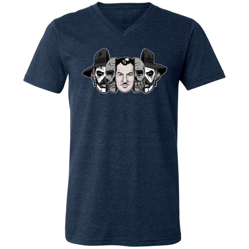 Unisex V-Neck T-Shirt - 6FP1JHYT - Heather Navy - 15