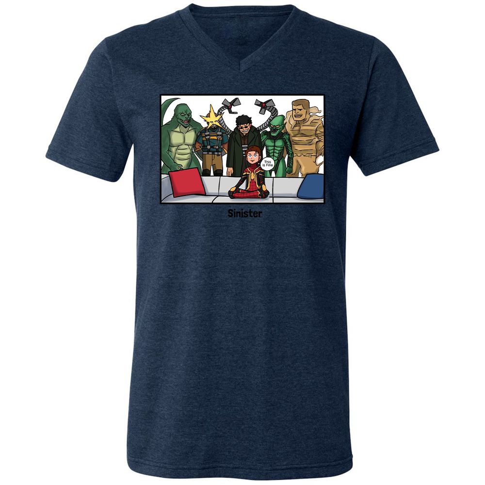 Unisex V-Neck T-Shirt - 31KTPFEJ - Heather Navy - 15