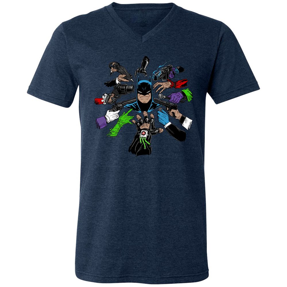 Unisex V-Neck T-Shirt - 4Z935L5T - Heather Navy - 15