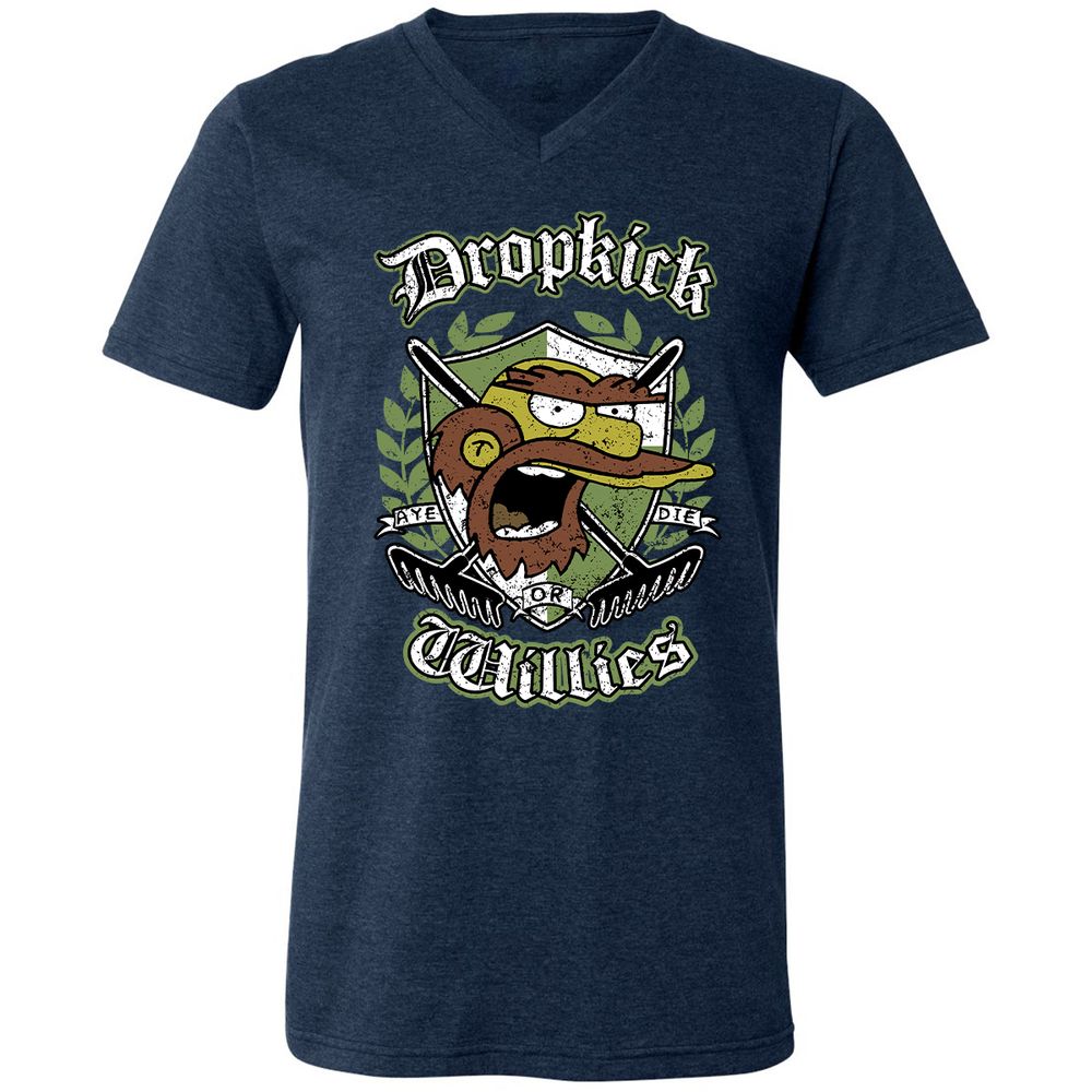 Unisex V-Neck T-Shirt - JCDJKW8U - Heather Navy - 15