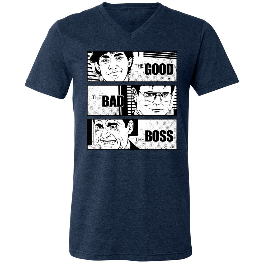 Unisex V-Neck T-Shirt - N32P66WQ - Heather Navy - 15