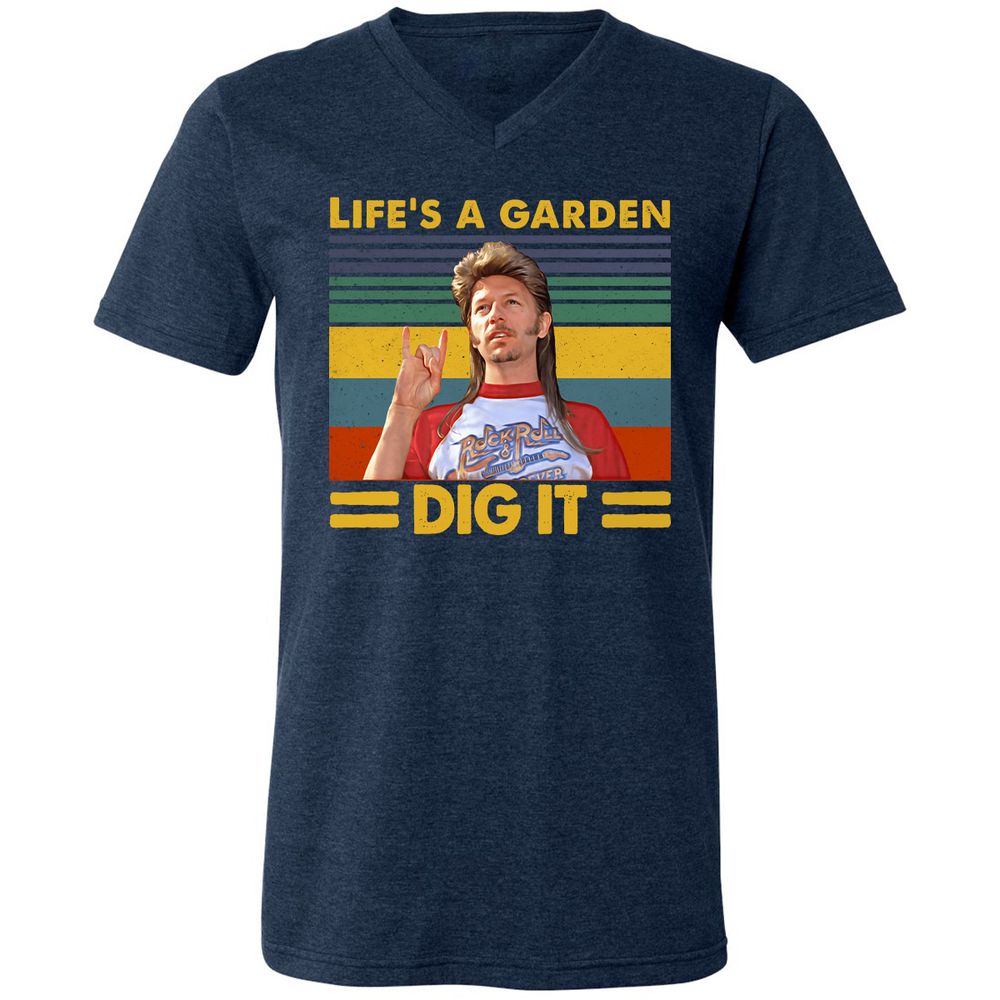 Unisex V-Neck T-Shirt - 3371L7X3 - Heather Navy - 15