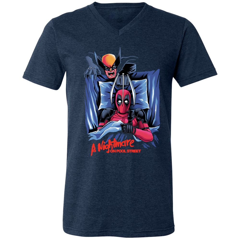 Unisex V-Neck T-Shirt - Z2QU7LS1 - Heather Navy - 15