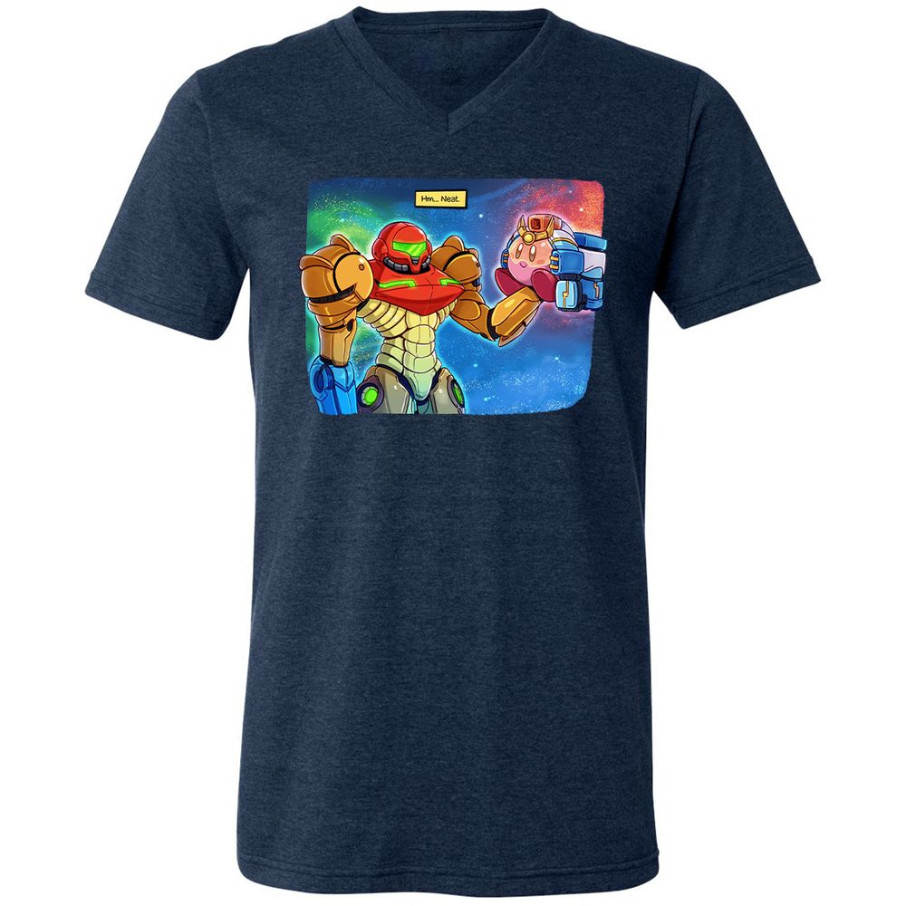 Unisex V-Neck T-Shirt - RAS6TL4V - Heather Navy - 15