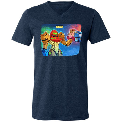Unisex V-Neck T-Shirt - RAS6TL4V - Heather Navy - 15