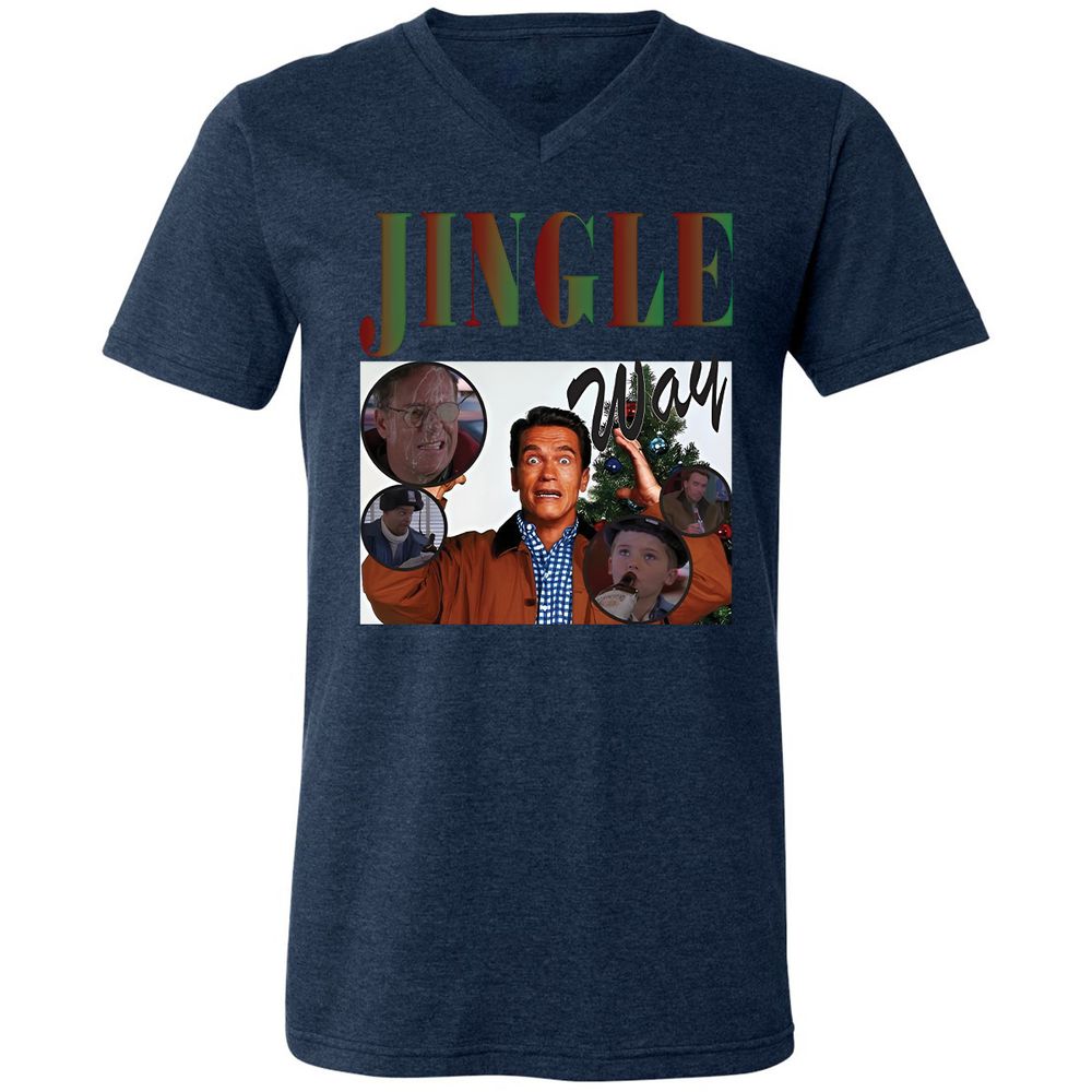 Unisex V-Neck T-Shirt - 2T9HZD3S - Heather Navy - 15
