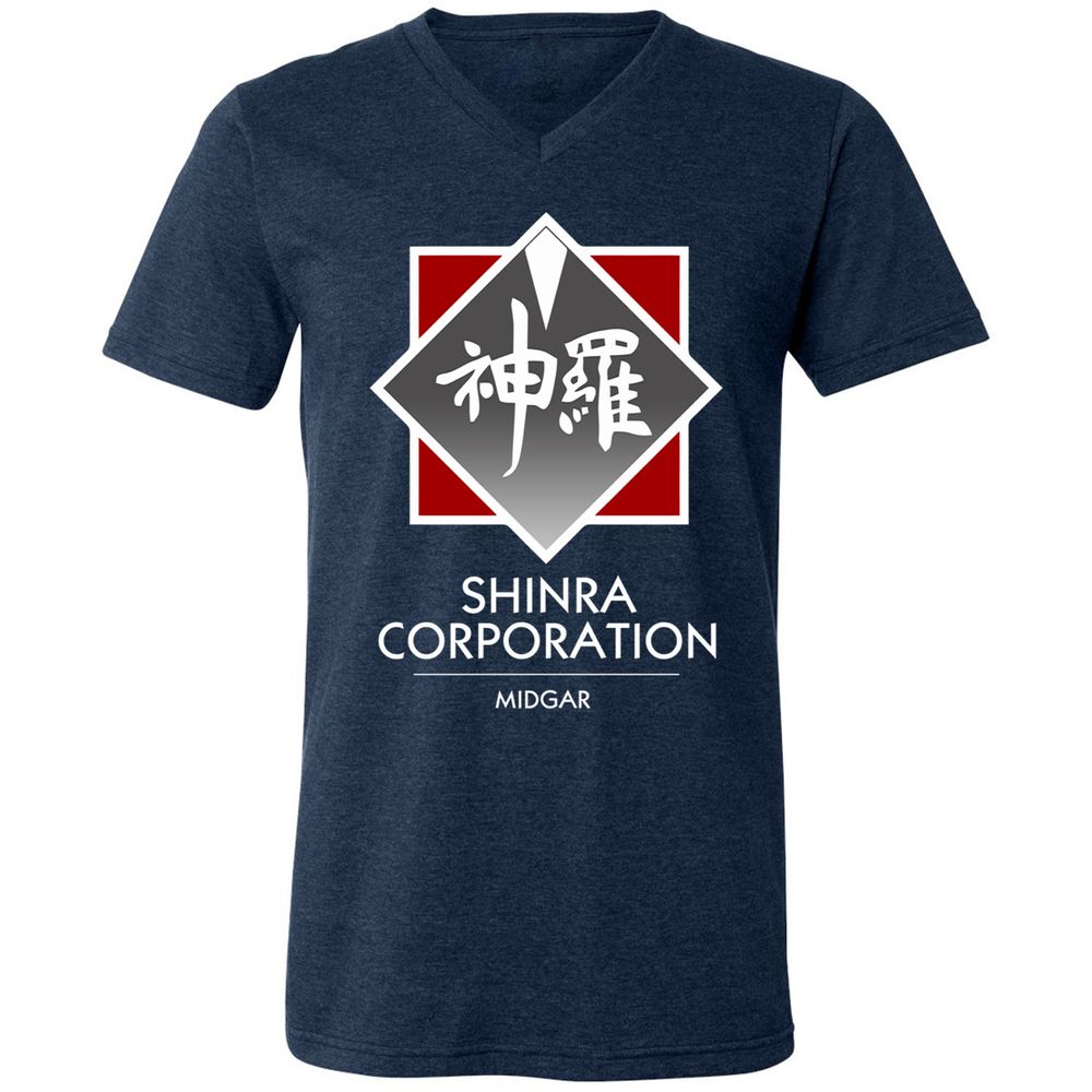 Unisex V-Neck T-Shirt - 8YMS49UG - Heather Navy - 15