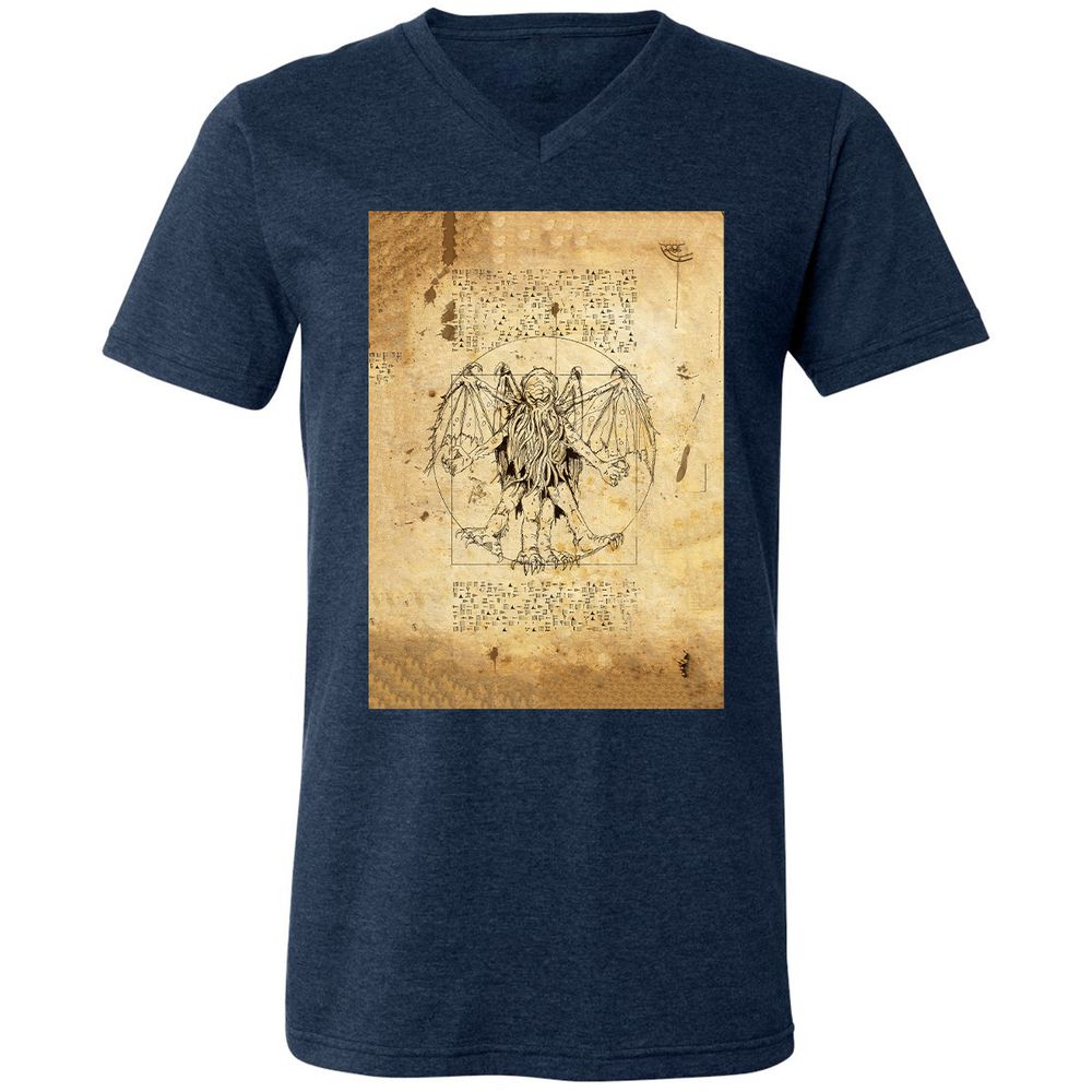 Unisex V-Neck T-Shirt - CUMB8MBL - Heather Navy - 15