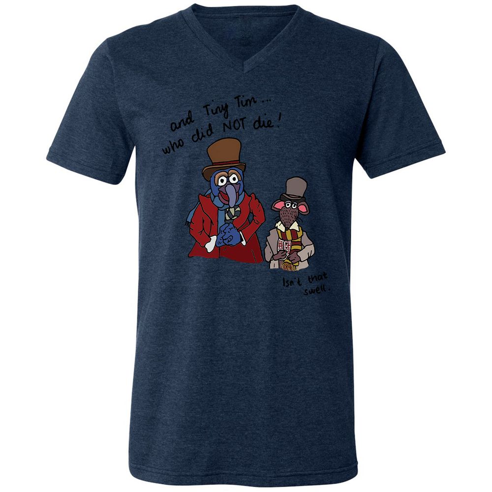 Unisex V-Neck T-Shirt - TE8GW164 - Heather Navy - 15