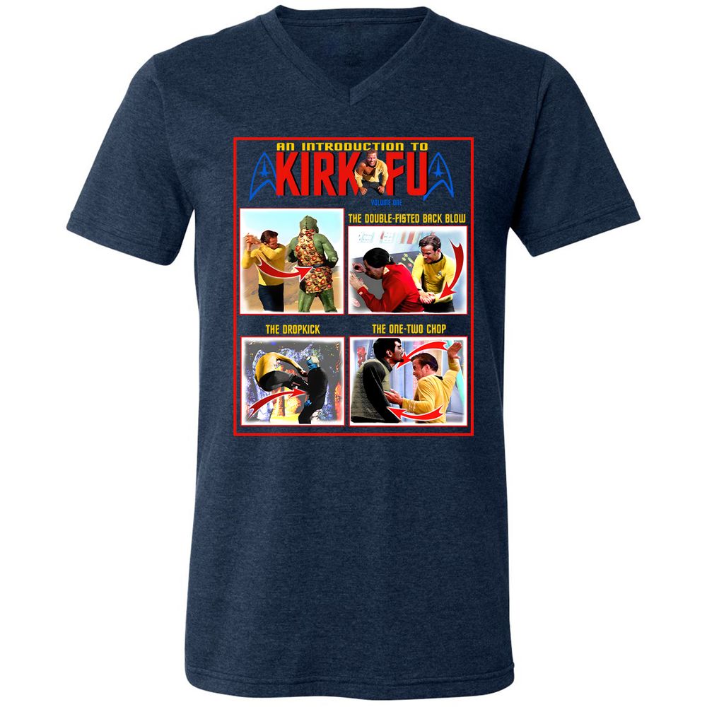 Unisex V-Neck T-Shirt - 1ZMQY5XB - Heather Navy - 15