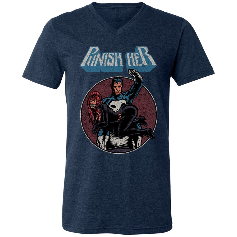 Unisex V-Neck T-Shirt - VGLEKTQB - Heather Navy - 15