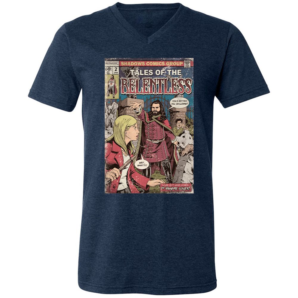 Unisex V-Neck T-Shirt - T86CUAYS - Heather Navy - 15