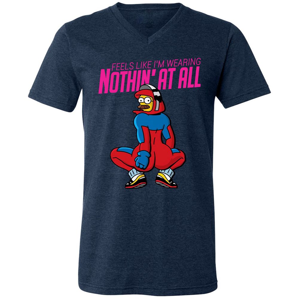 Unisex V-Neck T-Shirt - LN51LAKQ - Heather Navy - 15