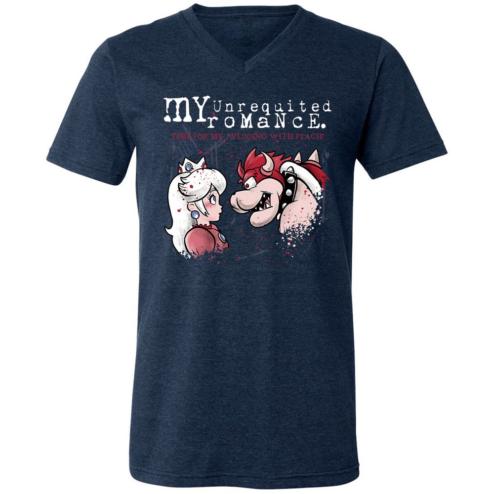 Unisex V-Neck T-Shirt - JVZPF9CR - Heather Navy - 15