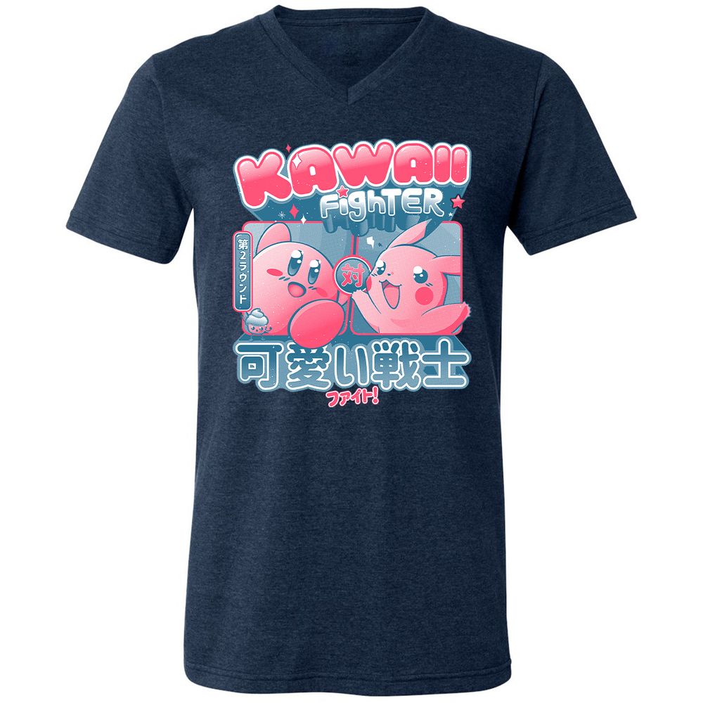 Unisex V-Neck T-Shirt - RQC5S1DS - Heather Navy - 15