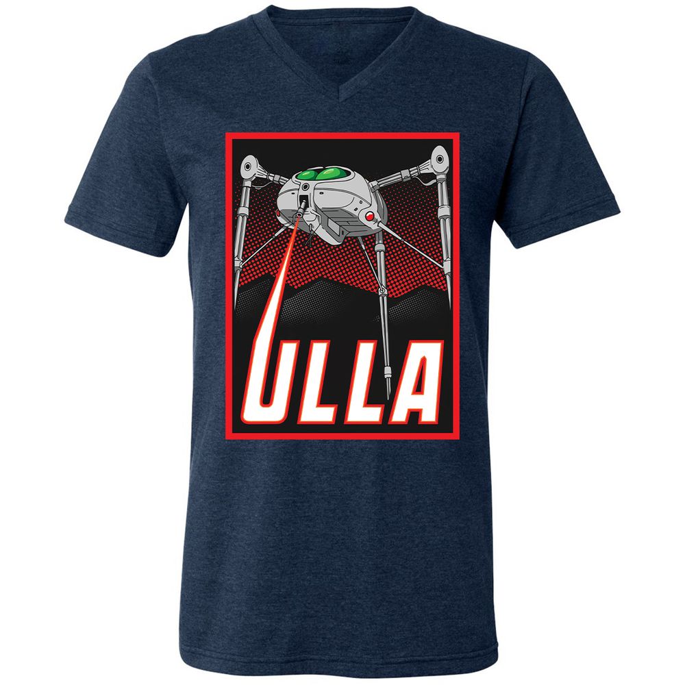 Unisex V-Neck T-Shirt - F1E68YJB - Heather Navy - 15