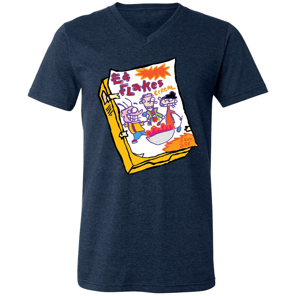 Unisex V-Neck T-Shirt - BER9F2G6 - Heather Navy - 15